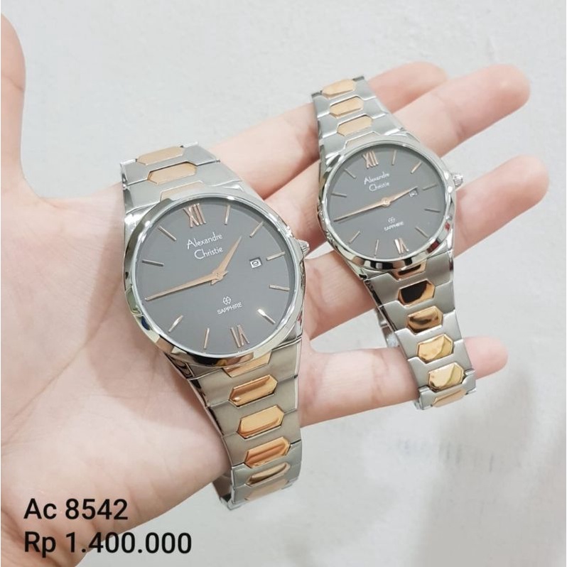 JAM TANGAN ALEXANDRE CHRISTIE COUPLE AC8542 | AC SAPPHIRE 8542 SILVER ROSEGOLD