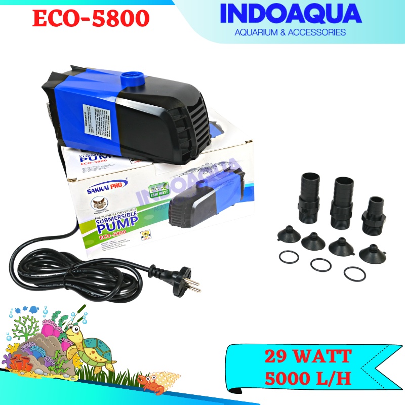 SAKKAI PRO ECO-5800 Submersible Pump | Pompa Air Celup Aquarium | Pompa Kolam Hidroponik