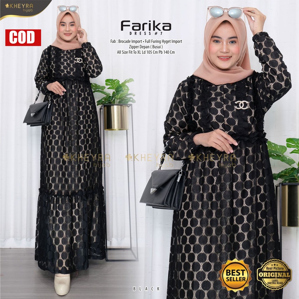 FARIKA DRESS #7 Gamis Brocade Import Full Furing Hyget Busui / Gamis Brukat / Gamis Brokat Mewah