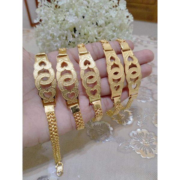 gelang plat sepuhan emas