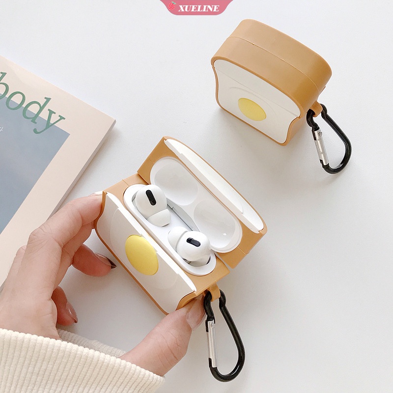 Casing Soft Case Silikon Bentuk Roti Panggang Untuk AirPods 1 / 2 / 3 pro