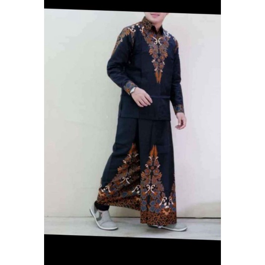 setelan Koko sarung batik solo/berkualitas tidak luntur asli solo