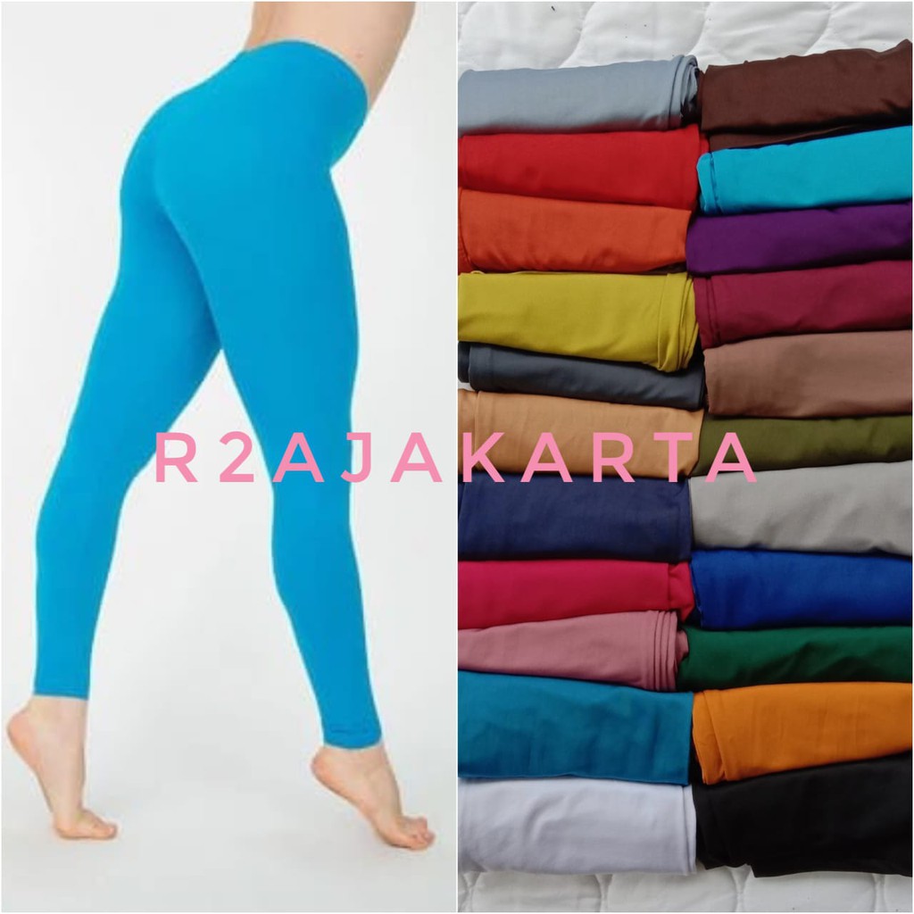 CELANA LEGGING JERSEY PANJANG TEBAL POLOS WANITA R2AJAKARTA