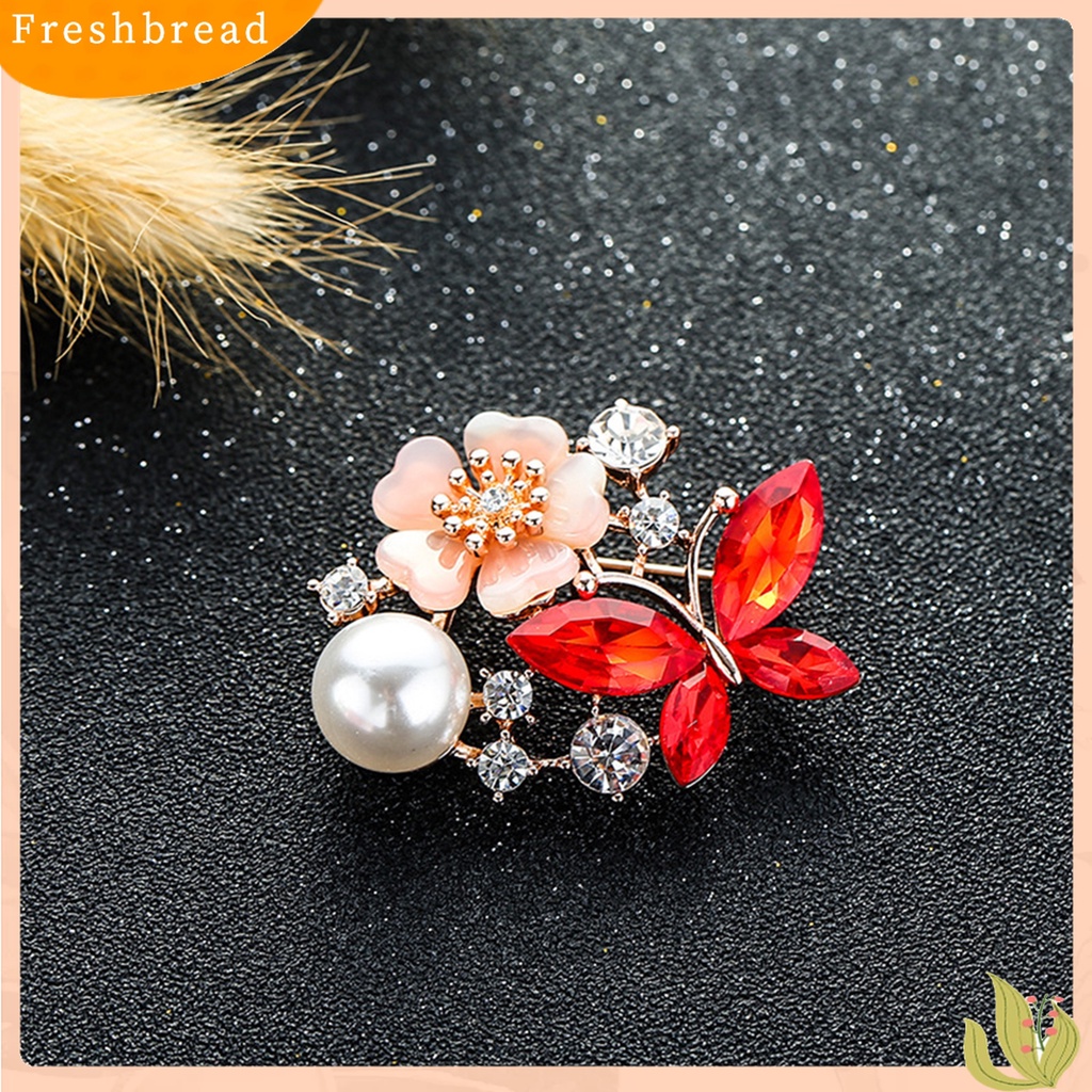 Terlaris Brooch Pin Butterfly &amp; Flower Decor Durable Elegant Style Lovely Brooch for Daily Life