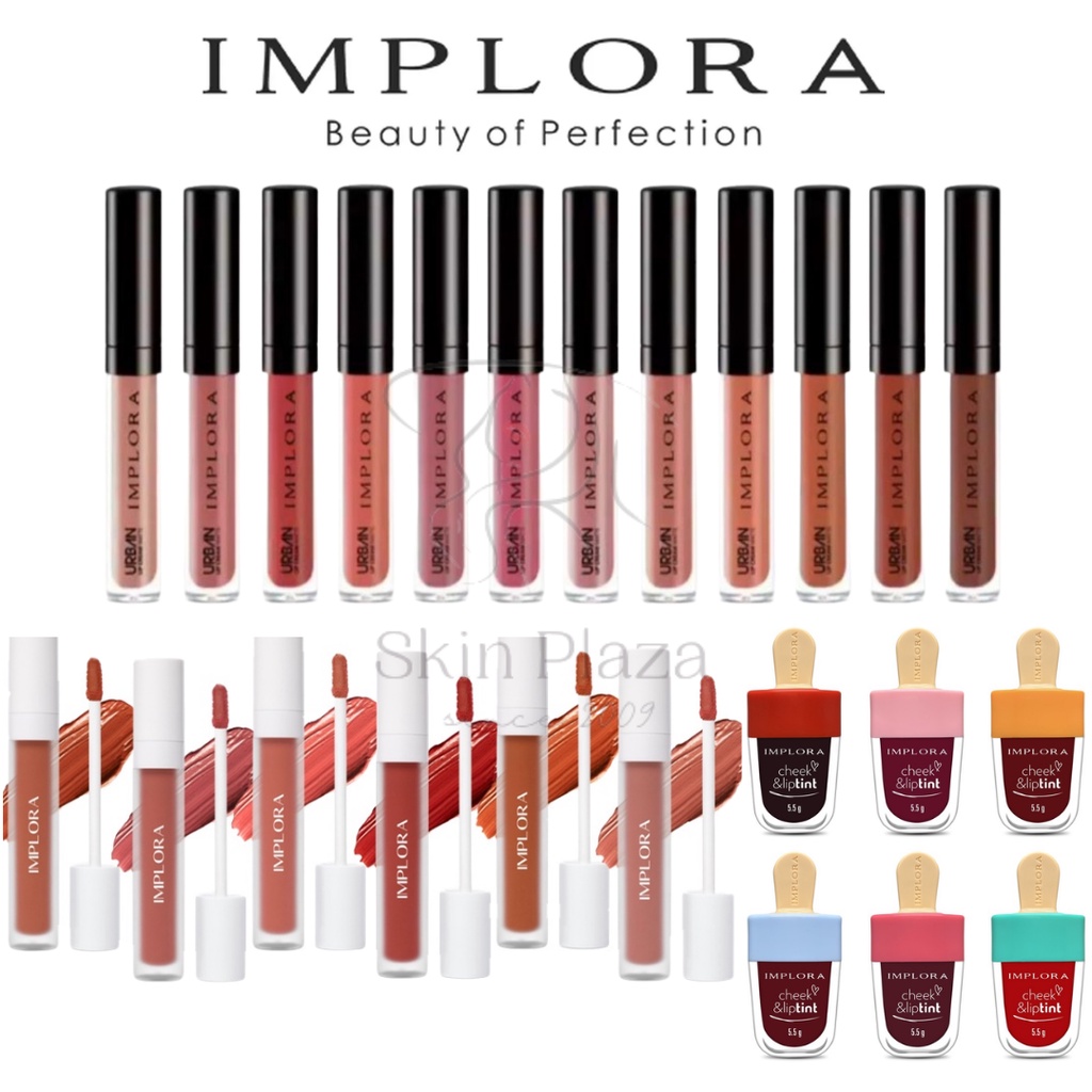 Implora Urban Lip Cream Matte 12 Warna | Lip Velvet | Cheek &amp; Liptint | Jelly Tint Lip Tint BPOM