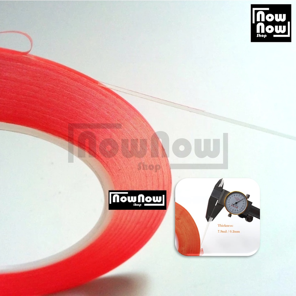 DOUBLE TIP 3M 0.2mm RED SELOTIP DOUBLE TAPE MERAH LEM 2 SISI BOLAK BALIK LEM LCD TOUCHSCREEN TS PEREKAT LEM ADHESIVE TEBAL AKRILIK