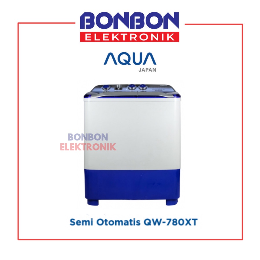 AQUA Mesin Cuci 2 Tabung 7KG QW-780XT (B) / QW 780 XT