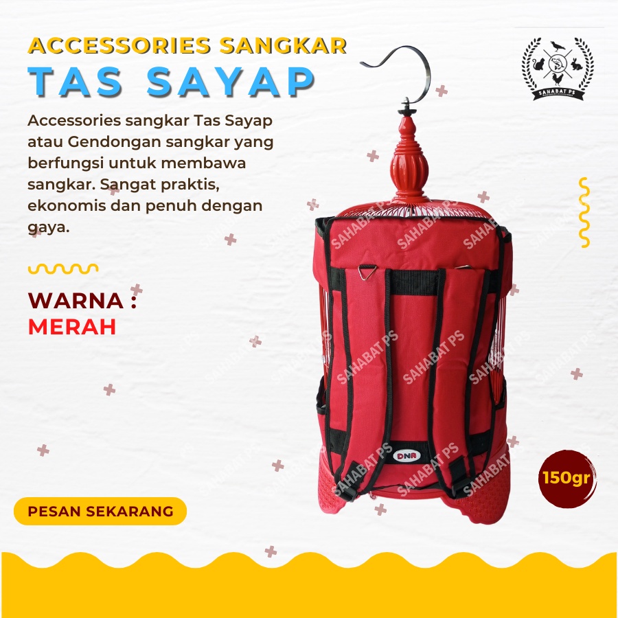 TAS SAYAP TAS GENDONGAN SANGKAR BURUNG LOVEBIRD MURAI PLECI KENARI TAS SANGKAR