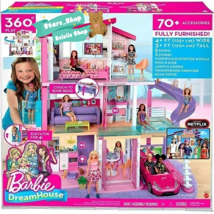Barbie Dream House 3 Floor Original / Mainan Rumah Barbie 3 Lantai