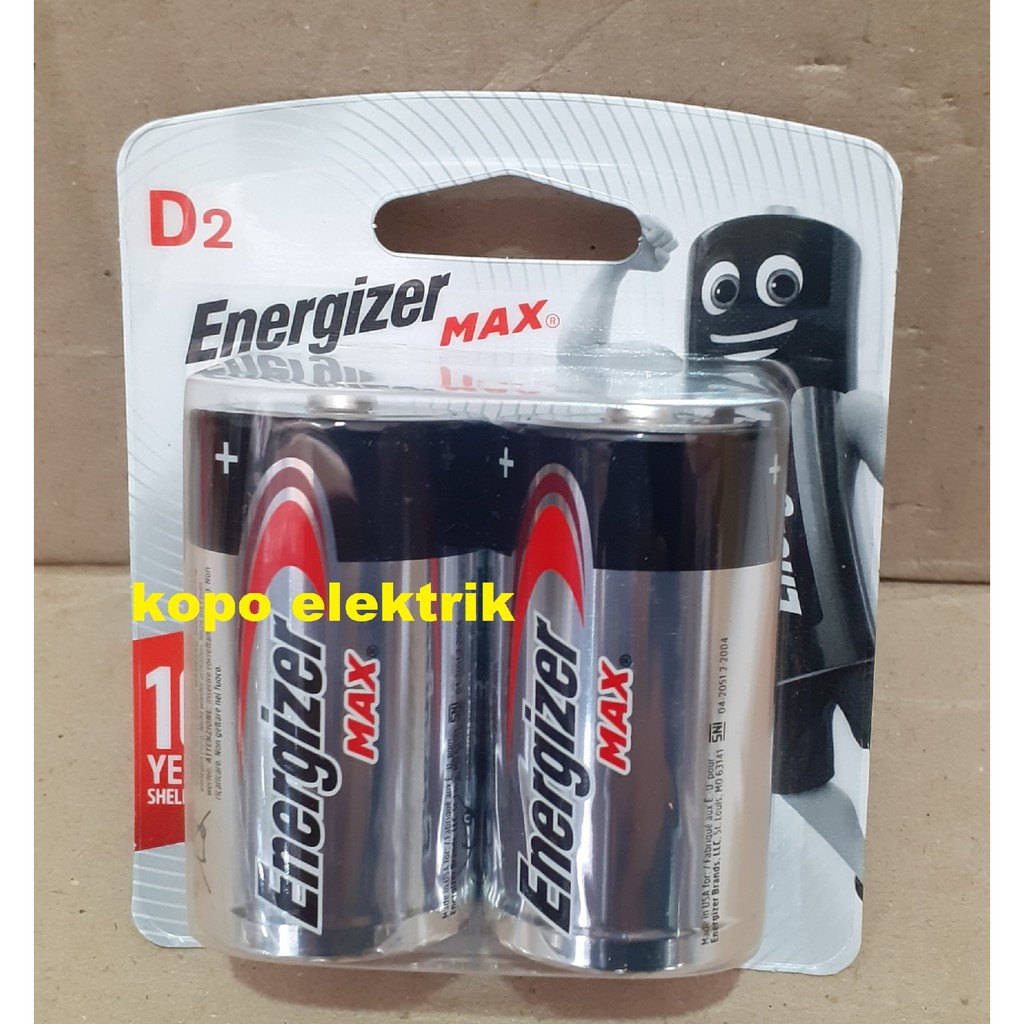 Baterai Energizer Size D LR20 Besar 1.5V Batre tipe D Alkaline