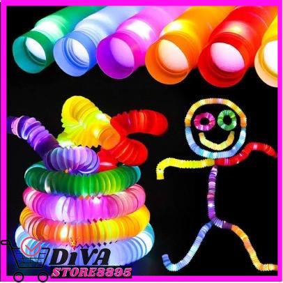 Pop Pipes LED Mainan Viral Anak Light Up Pop Tubes LED Mainan Lampu Stick Pipa Selang DIVA STORE