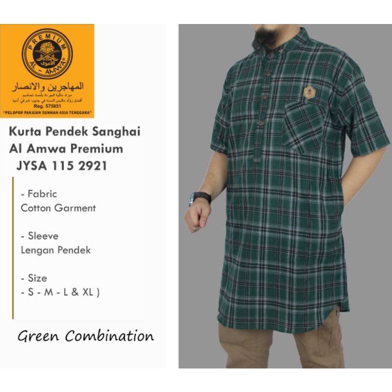 kurta pakistan al amwa - gamis kotak kotak semi formal al amwa premium - Kurta kotak kotak