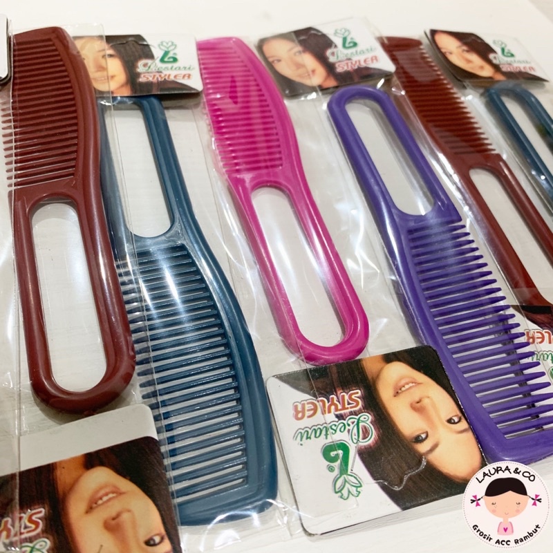 Sisir Warna Lubang Salon 12pc Murah souvenir Grosir lusinan