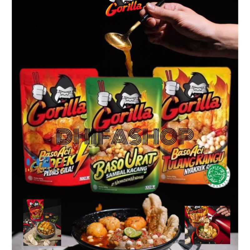 GORILLA FOODS - BOCI GORILLA, Gorilla Baso Aci Gledeek Pedas Gila, Tulang Rangu Nyakrek Abis, Baso Urat Sambal Kacang