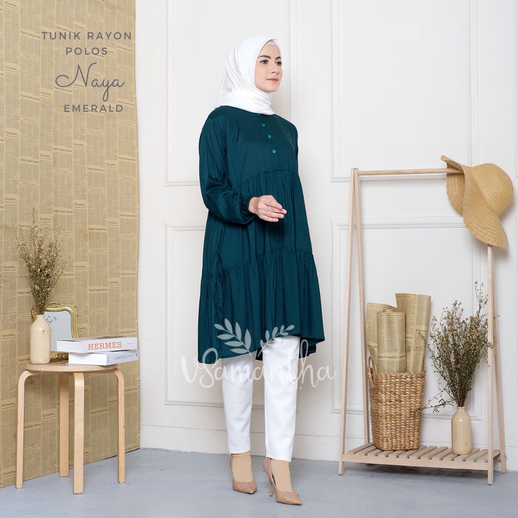 vSamantha - Tunik Muslim Polos Naya