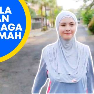 Satu Set Pakaian Olahraga Muslimah  Kaos Jovanca Celana 