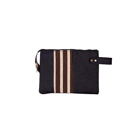 Pouch Clutch Wanita Etnik Lurik - Hitam