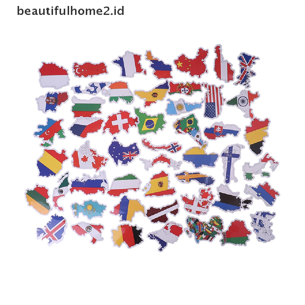 (Beautifulhome2) Buku Literatur Klasik Bahasa MandarinId 50pcs Stiker Bendera Nasional Diy Untuk Scrapbookkoperlaptop