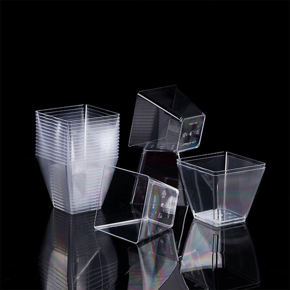 Top 60ml 10/30/50pcs Dessert Cup DIY Transparan Trapesium Wadah Perlengkapan Pesta Mousses