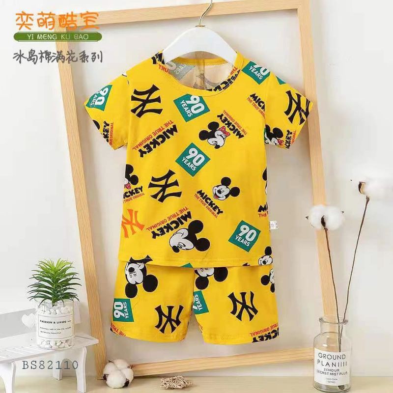 Harga 3 stel baju anak kubao import, mickey mouse. Stelan anak harian/ baju tidur.