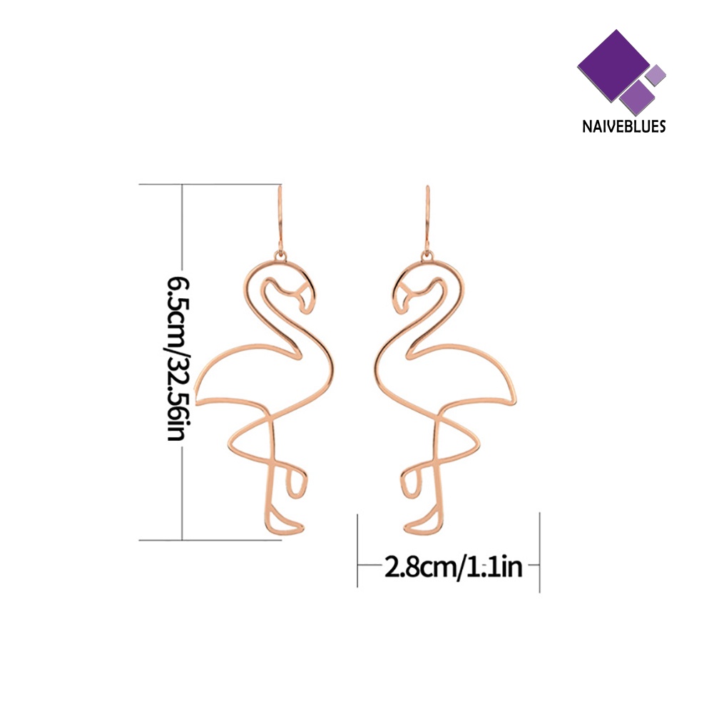 Anting Kait Desain Flamingo Model Hollow Untuk Wanita