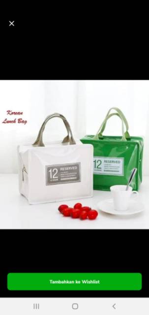 Korean Fashion Lunch Bag Cooler / Tas Bekal Korea