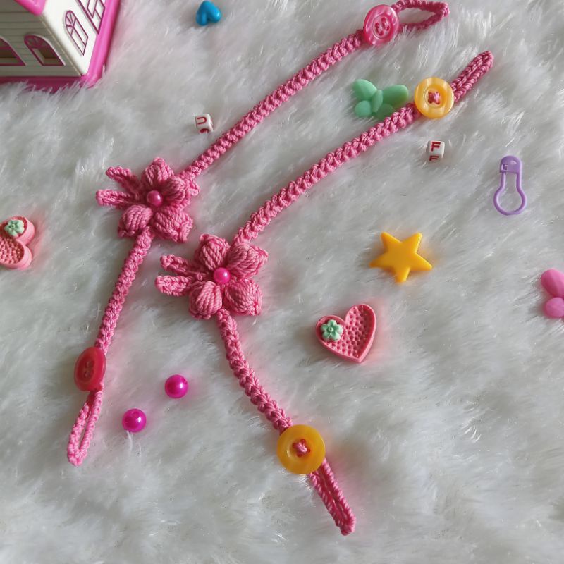 [cod] konektor masker rajut / Strap masker / konektor masker rajut asimetris konektor masker hijab