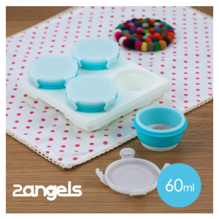 2Angels Silicone Baby Food Storage Cup 4x60ml | Wadah Mpasi