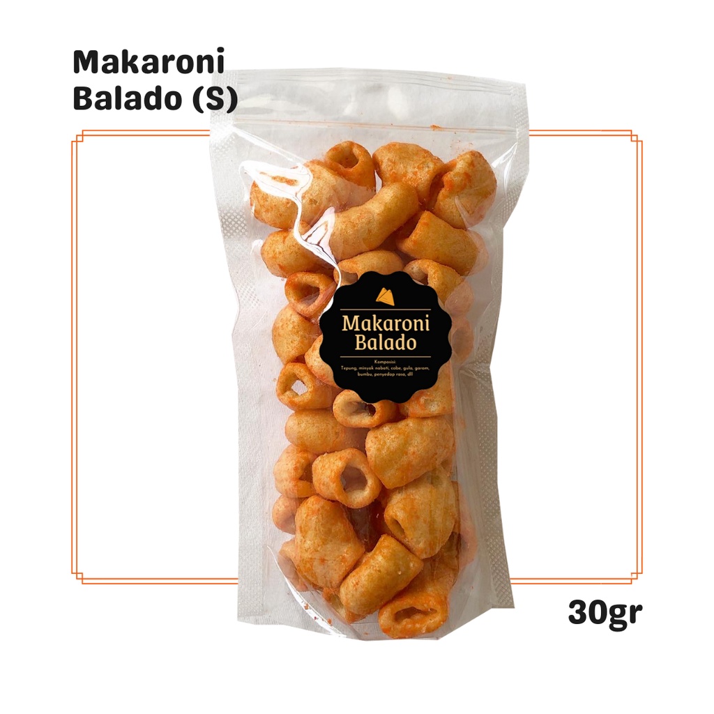 

Makaroni Besar Balado (S) 30gr / Snack Cemilan Camilan Murah / Asin Gurih Pedas