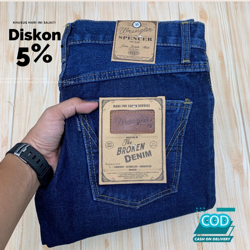 Celana Jeans Panjang Standar Pria Original Stright Jeans  Garmen Import Terbaru Terlaris Wrangngler Leveiis