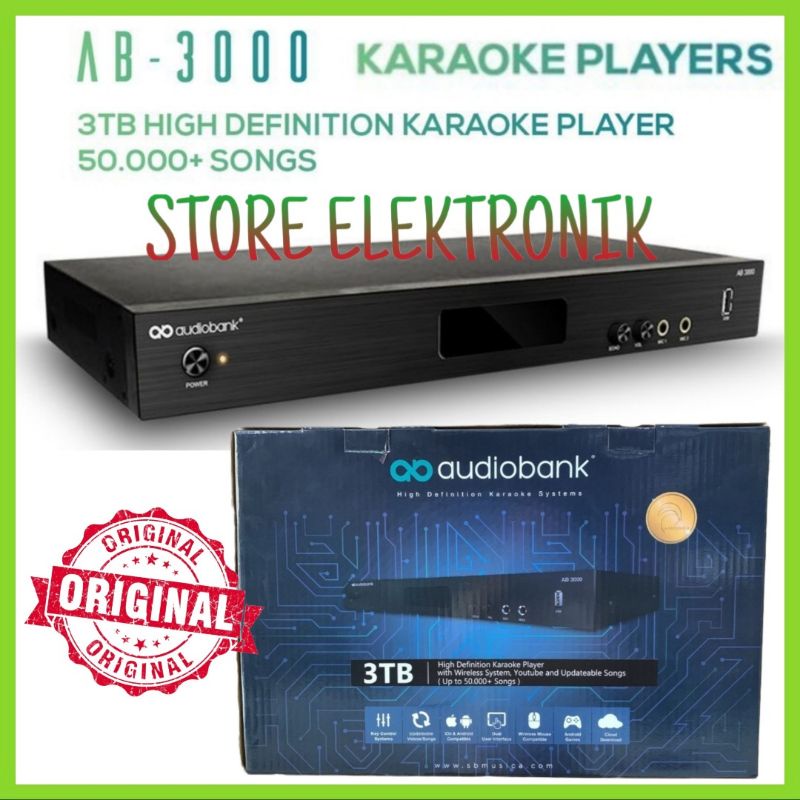 Audiobank AB 3000 Player Karaoke 3 Tera HDD 50Rb Lagu Baru Dan Lama