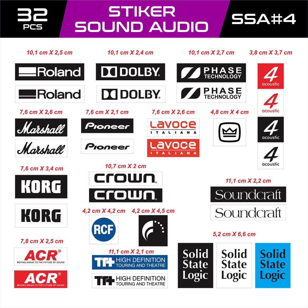 

STIKER AUDIO/SOUND VINYL 32 PCS