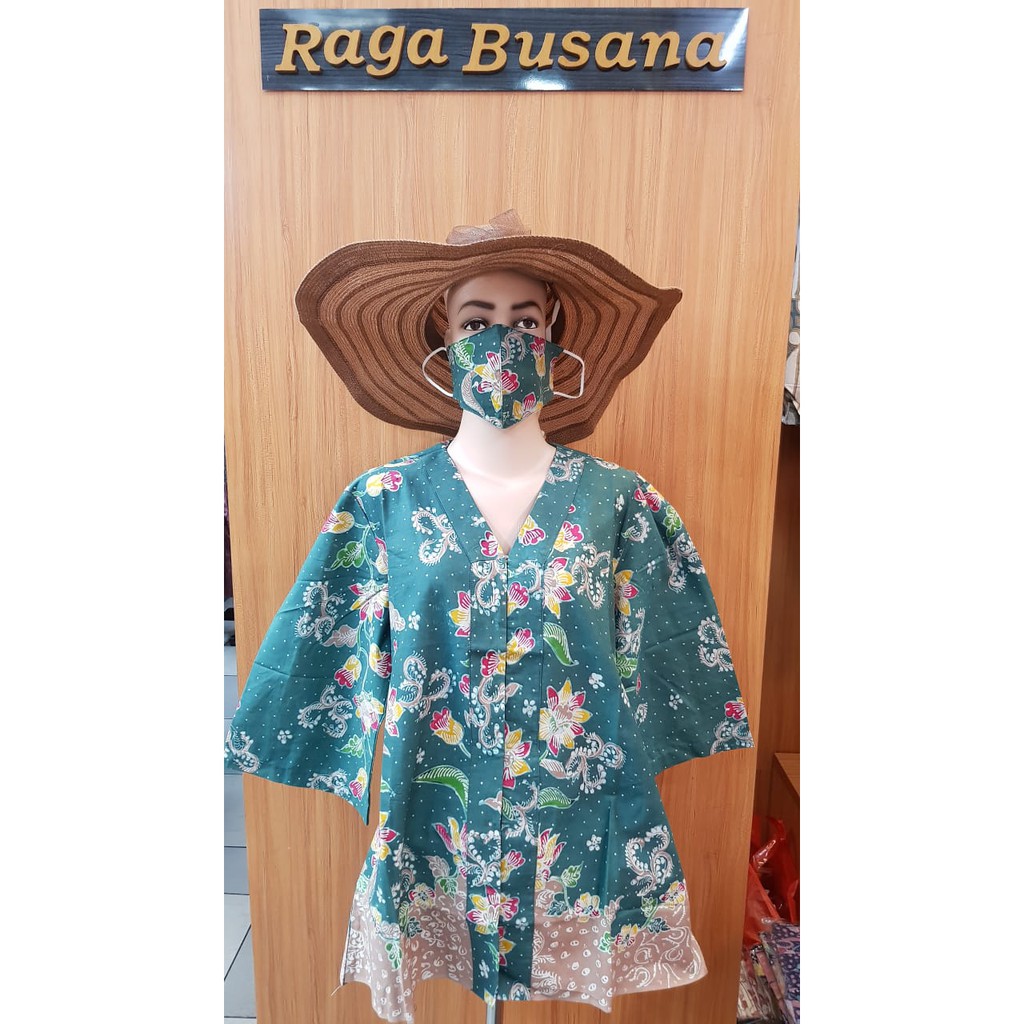 Batik Lasem Hijau Kembang (free) masker