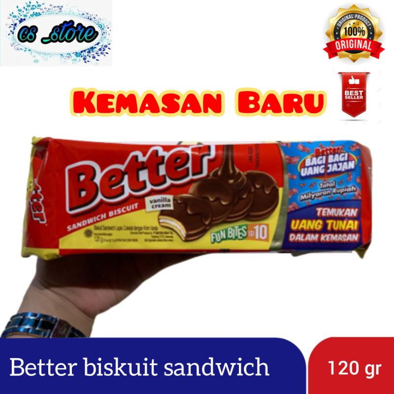 

Biskuit Better Sandwich Fun Bites 120 gr Berhadiah Uang