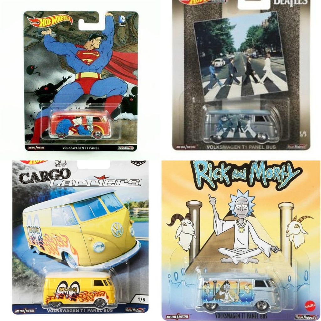 Hot Wheels Volkswagen T1 Panel Bus VW HW Hotwheels Rick and Morty Superman The Beatles Mooneyes