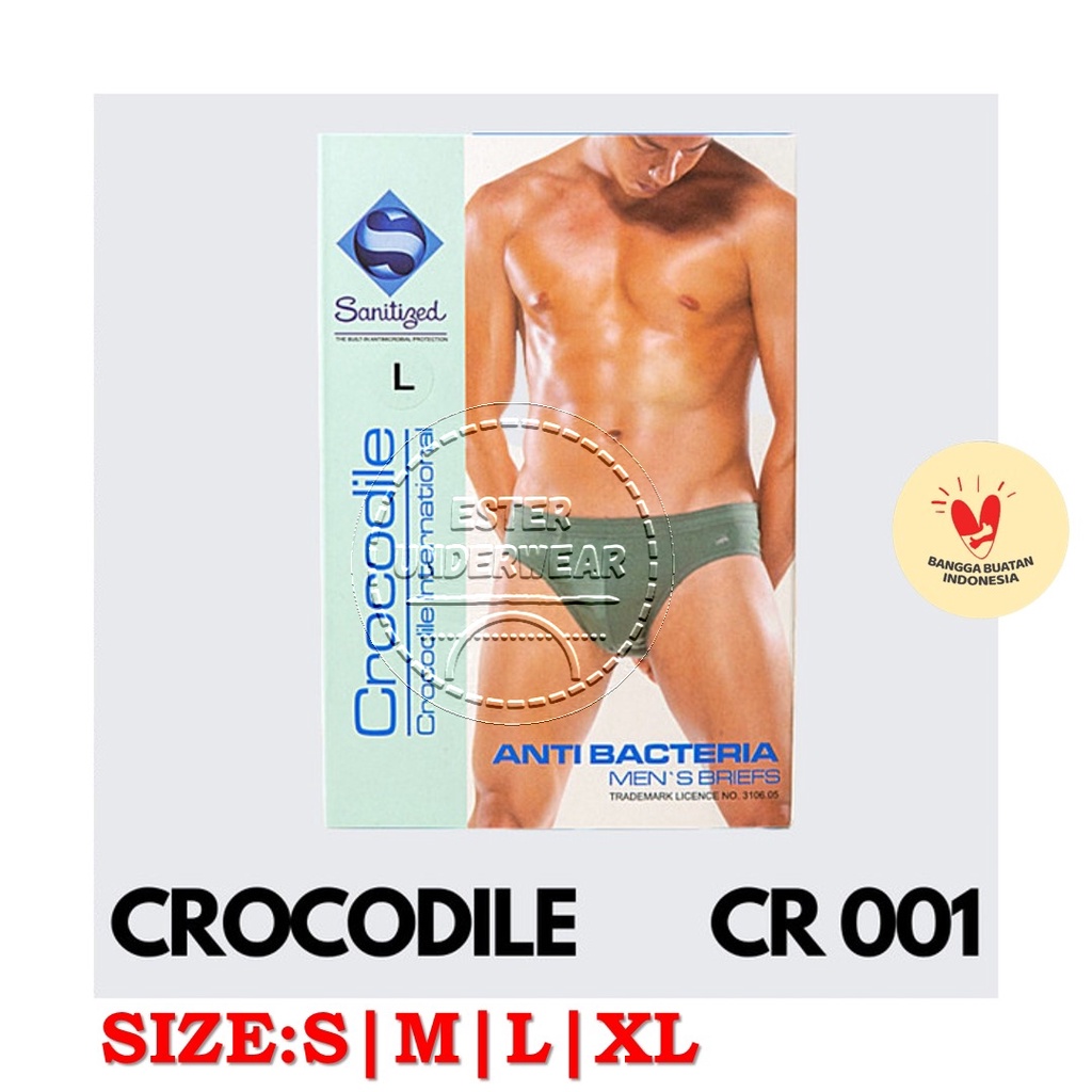 Celana Dalam Pria CROCODILE CR 001 ANTI BACTERIA Isi-3 Pcs/Pack