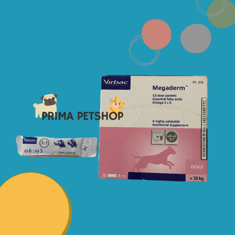 Megaderm virbac 4ml dan 8ml vitamin kulit dan penumbuh dan penyubur bulu anjing kucing