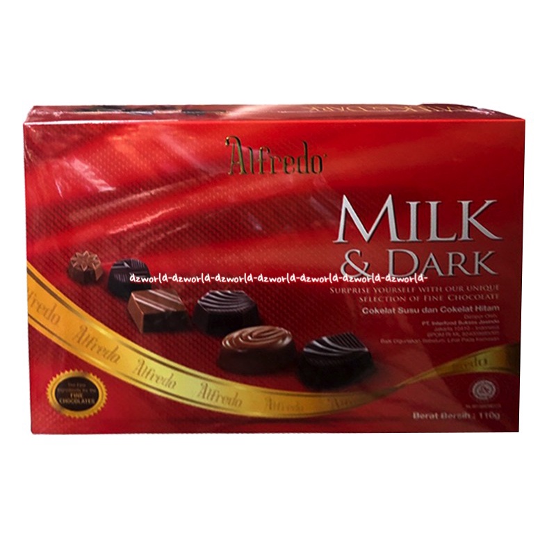 Alfredo Dark Milk &amp; Dark 110gr Coklat Susu Hitam Chocolate Al Fredo Coklat