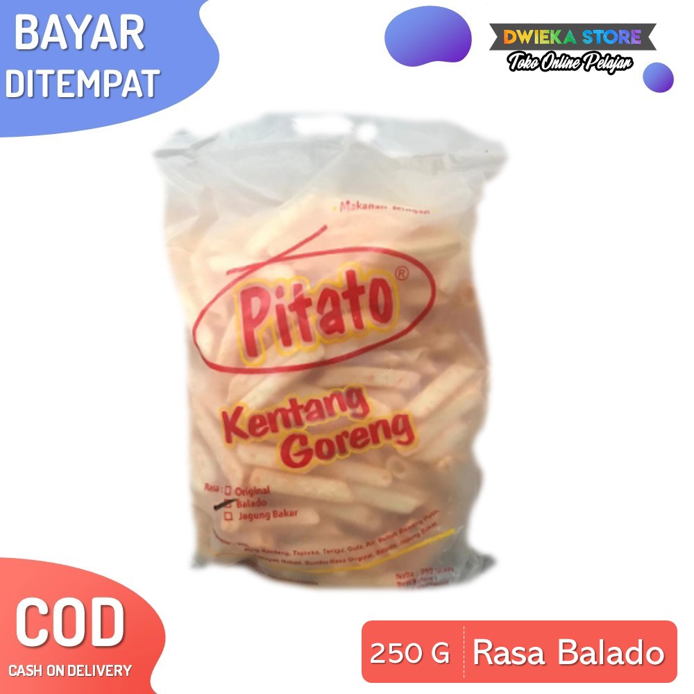 

Pitato Kentang Goreng Rasa Balado 250 gram