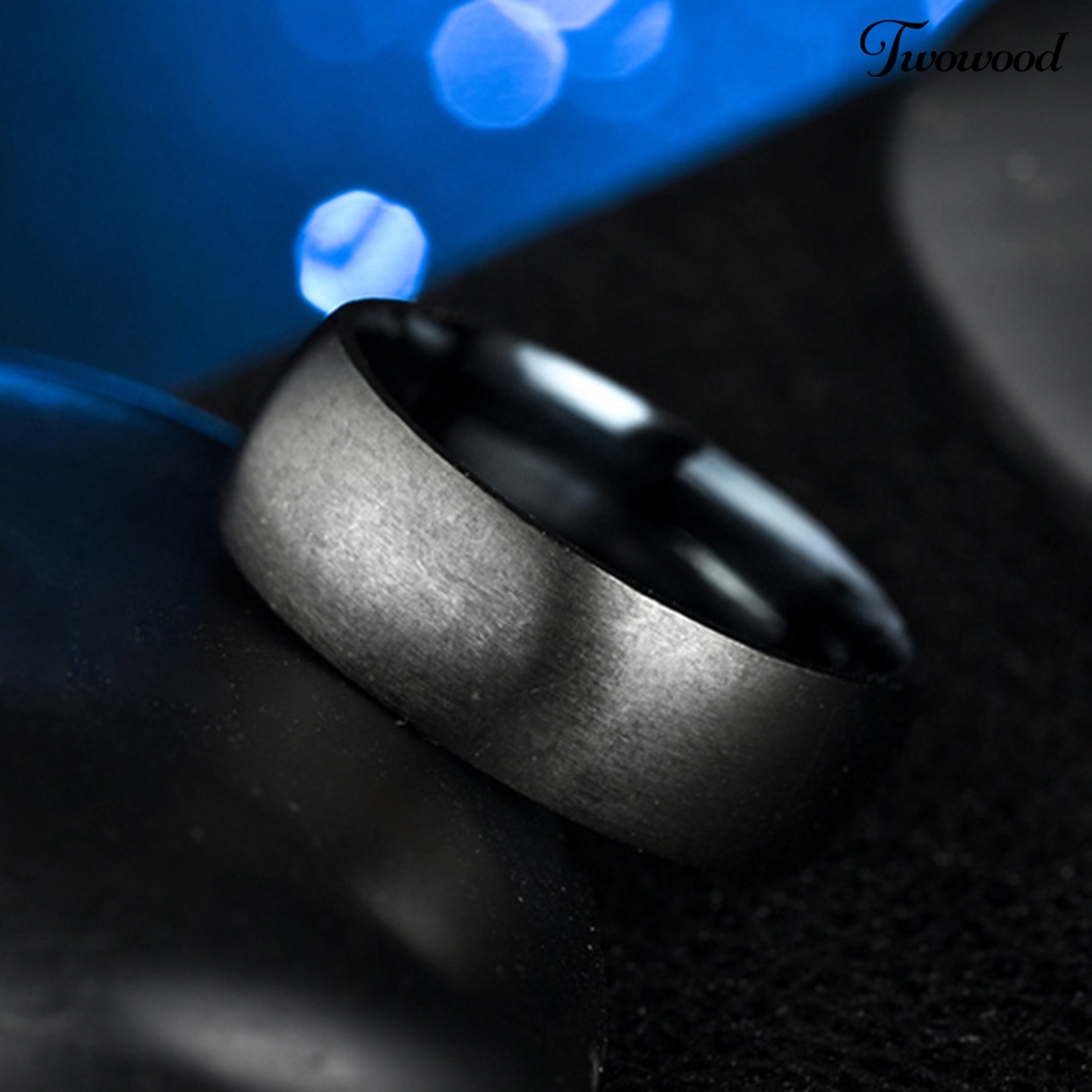 Cincin Bahan Titanium Steel Warna Solid Untuk Pria