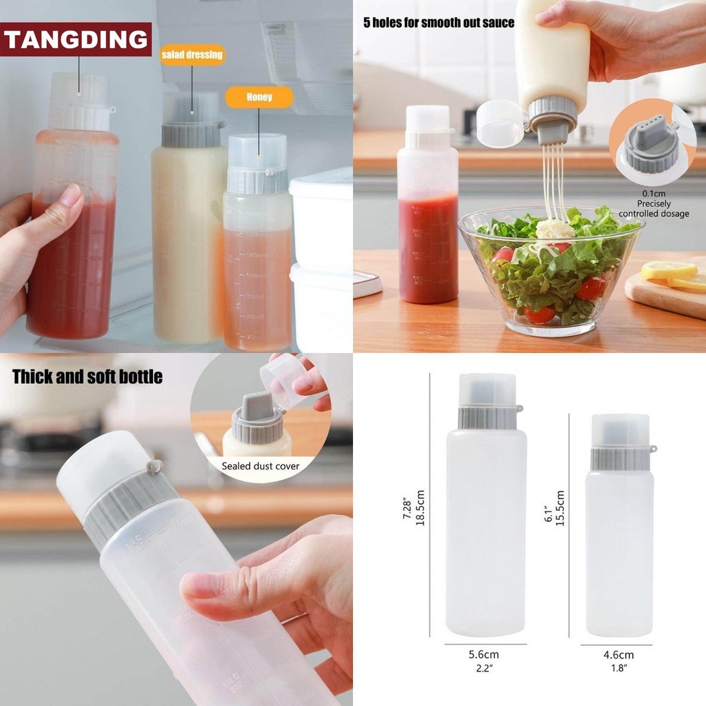 Botol Saus Tomat Salad Minyak Model Remas 175 / 350ML Dengan Skala Untuk Rumah Tangga