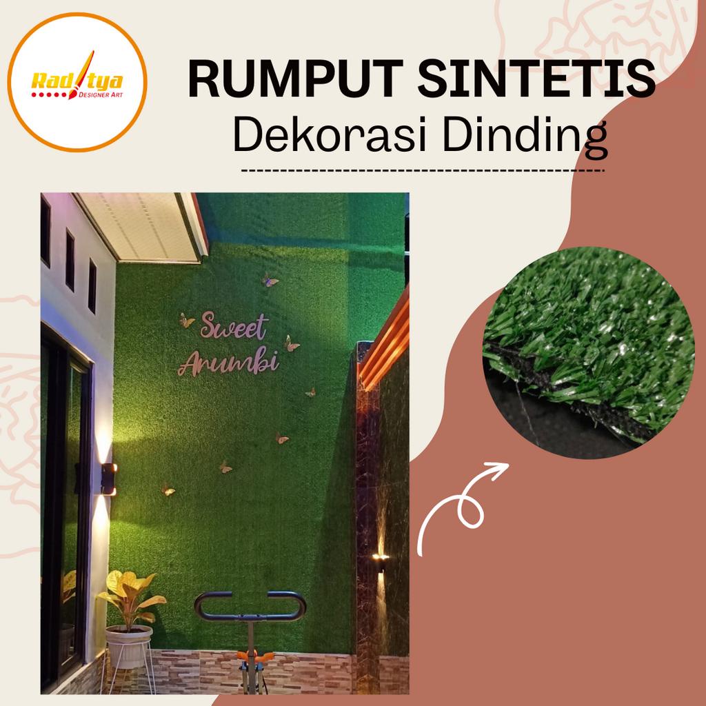 Rumput Sintetis 25x25 Untuk Dekorasi Dinding Murah Tebal 10mm