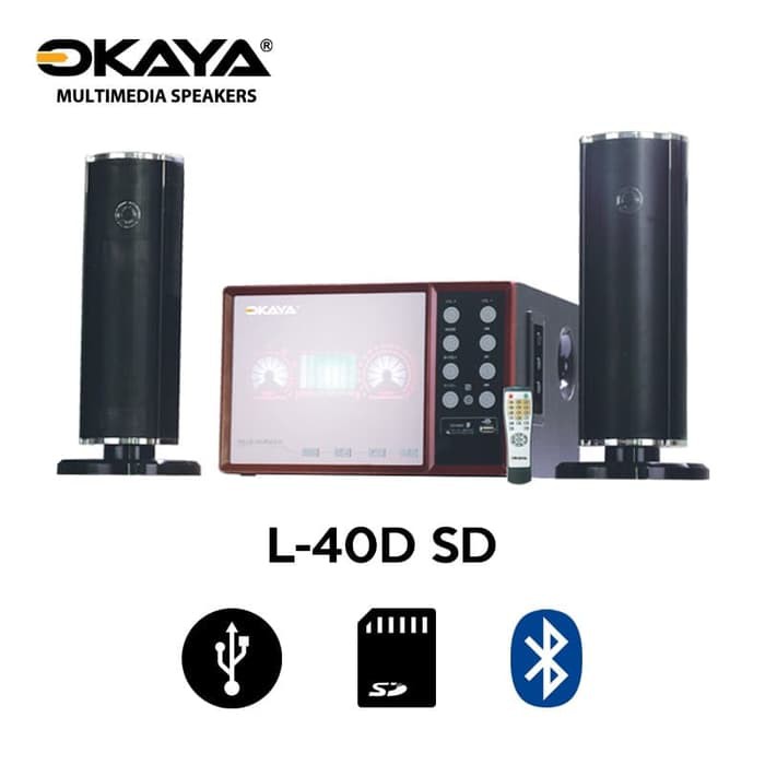 Speaker Aktif Subwoofer 2.1 CH Okaya L-40DSD Free Bluetooth USB