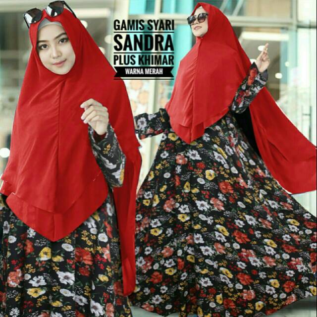 GAMIS SYARI SANDRA MERAH