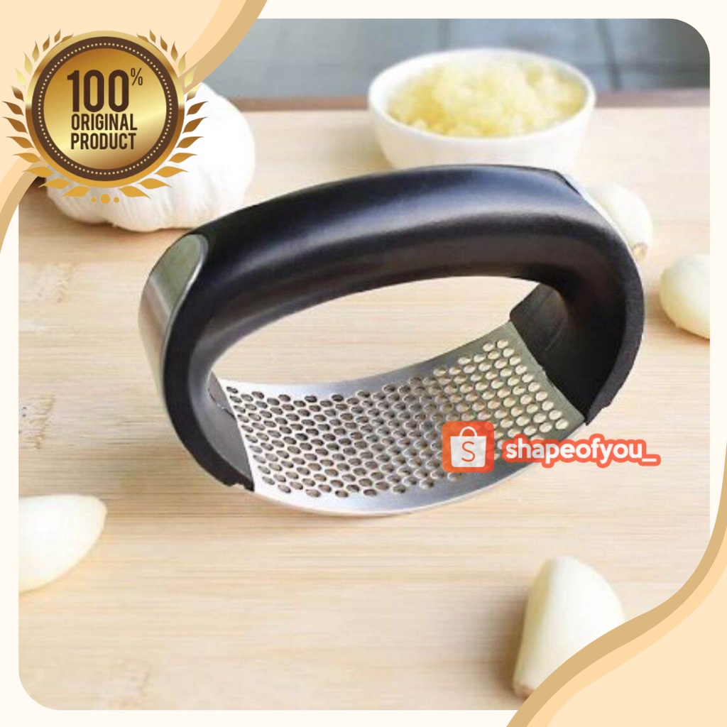 Pencacah Bawang Putih Alat Cacah Bawang Premium Garlic Press Crusher Hand Held Stainless Steel Penghancur Cincang Bawang Putih Manual Alat Cacah Bawang Putih Jahe Kunyit Bumbu Dapur Mini