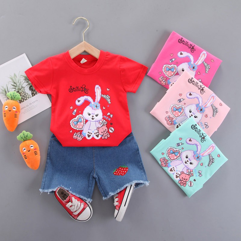 MOBASA OFFICIAL Setelan Baju Anak Perempuan Balita Import | 1-4 thn Stella Bunny / Kualitas Premium STLNG17