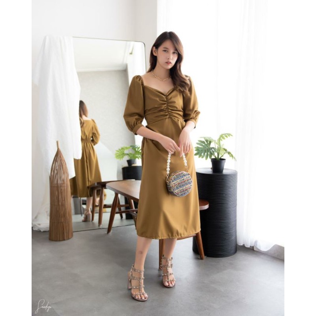 Lisa Dress Wanita toyobo baju premium vintage