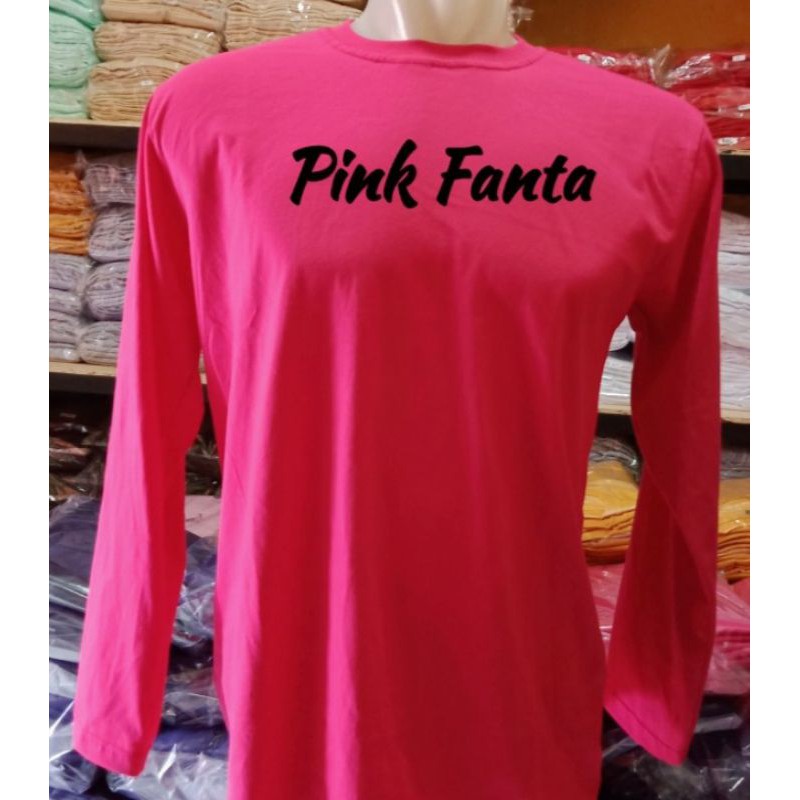 Kaos Polos Pink Fanta Lengan Panjang 30s Cotton Combed