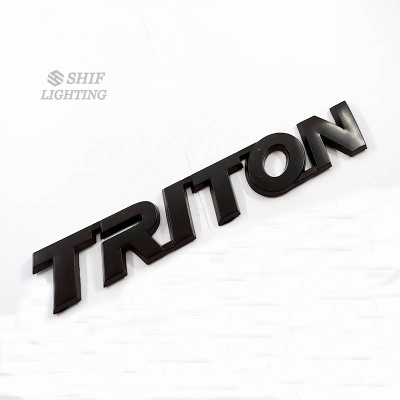 1Pc Stiker Emblem Logo TRITON Bahan ABS Warna Hitam Untuk Mobil MITSUBISHI