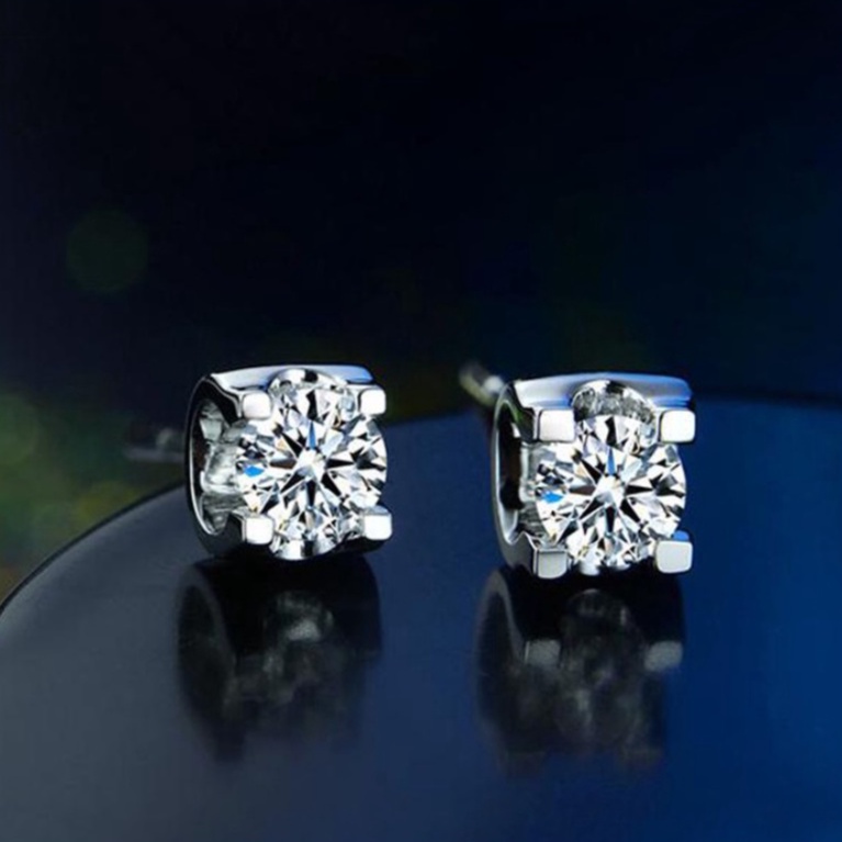 Subang Wanita Mata Satu Elegan Kasual Style - Anting Stud Simple Minimalis Silver S925 Model Wanita 